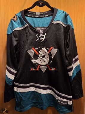 Fanatics Anaheim Ducks Black & Teal Womens Hockey Jersey